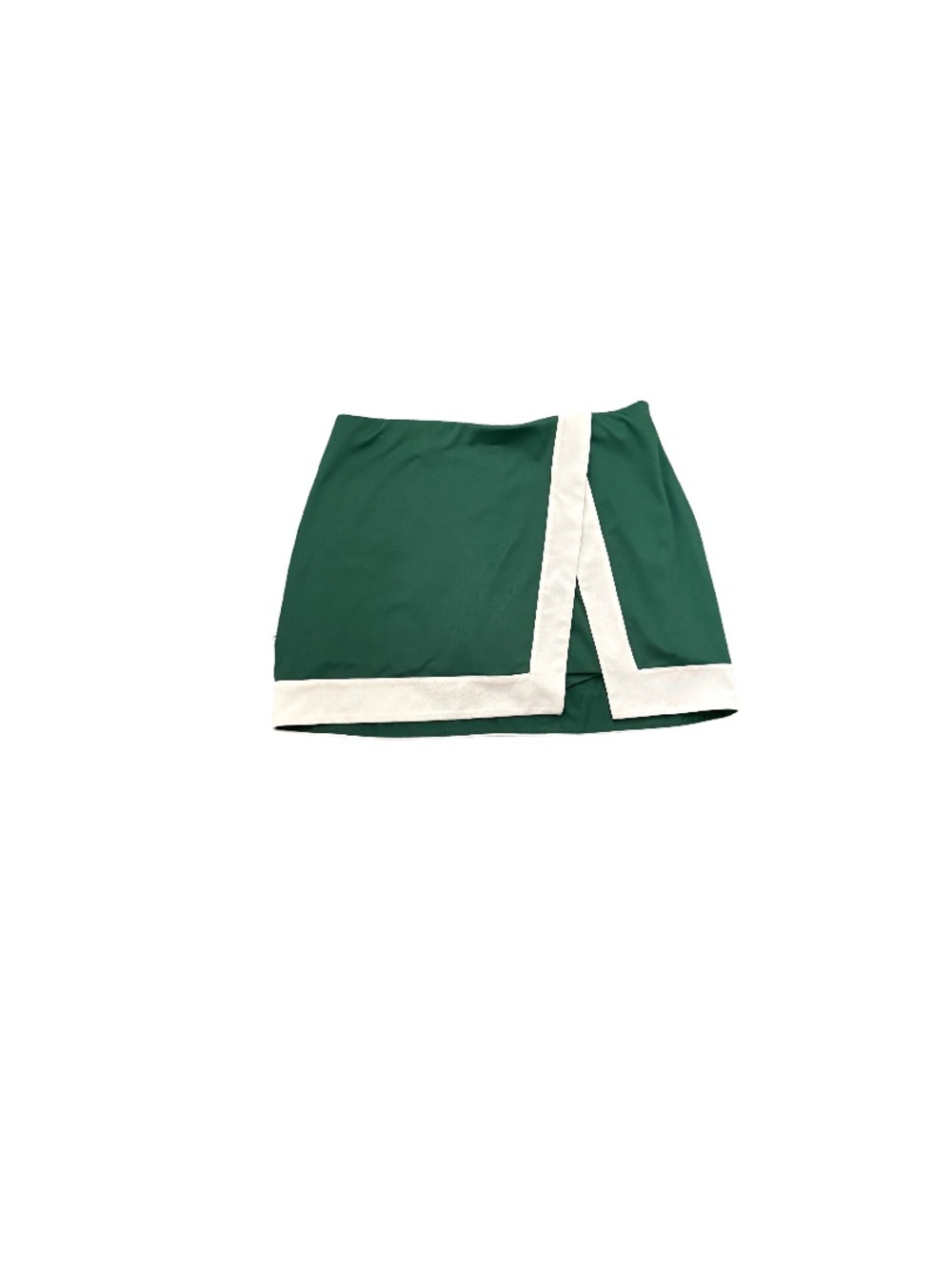 STAUD Emerald Green Skirt with White Waistband